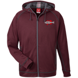BA Men's Gray/Red SwimLogo Performance Hooded Jacket
