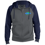 Bass Anonymous Men's Sport-Wick® Full-Zip Hooded Jacket w Blue/Kiwi Embroidered Swimlogo