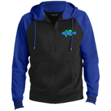 Bass Anonymous Men's Sport-Wick® Full-Zip Hooded Jacket w Blue/Kiwi Embroidered Swimlogo