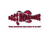 Bass Anonymous Black/Red Fill Swim Logo  W/ Slogan Sticker