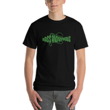 BassAnonymous Short Sleeve T-Shirt Green/Black Fins Grunge Style