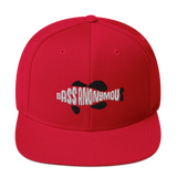 Bass Anonymous Snapback Hat Swim Logo White/Black fins and tails
