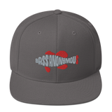 Bass Anonymous Snapback Hat Swim Logo Gray/Red fins and tails
