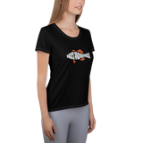 Women's BA Grunge White/Red SwimLogo MaxDri Athletic T-shirt