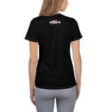 Women's BA Grunge White/Red SwimLogo MaxDri Athletic T-shirt