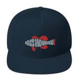 Bass Anonymous Snapback Hat Swim Logo Gray/Red fins and tails