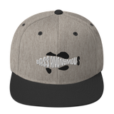 Bass Anonymous Snapback Hat Swim Logo White/Black fins and tails