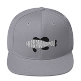 Bass Anonymous Snapback Hat Swim Logo White/Black fins and tails