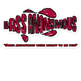 Bass Anonymous Black/Red Fill Swim Logo  W/ Slogan Sticker