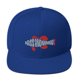 Bass Anonymous Snapback Hat Swim Logo Gray/Red fins and tails