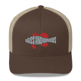 Bass Anonymous Trucker Cap Gray/Red Swim Logo
