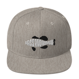 Bass Anonymous Snapback Hat Swim Logo White/Black fins and tails