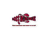 Bass Anonymous Black/Red Fill Swim Logo  W/ Slogan Sticker