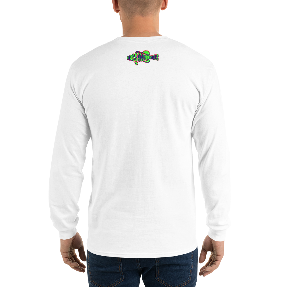 Navy Long Sleeve Shirt Mockup on White and Transparent PNG