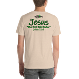 Bass Anonymous Jesus "The first fish finder" Black w green logo