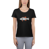 Women's BA Grunge White/Red SwimLogo MaxDri Athletic T-shirt