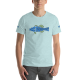 BA Teal/Kiwi short sleeve Swimlogo with sleeves and back print.
