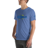 BA Teal/Kiwi short sleeve Swimlogo with sleeves and back print.