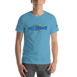 BA Teal/Kiwi short sleeve Swimlogo with sleeves and back print.