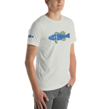 BA Teal/Kiwi short sleeve Swimlogo with sleeves and back print.