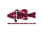 Bass Anonymous Black/Red Fill Swim Logo  W/ Slogan Sticker