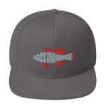 Bass Anonymous Snapback Hat Swim Logo Gray/Red fins and tails