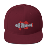 Bass Anonymous Snapback Hat Swim Logo Gray/Red fins and tails
