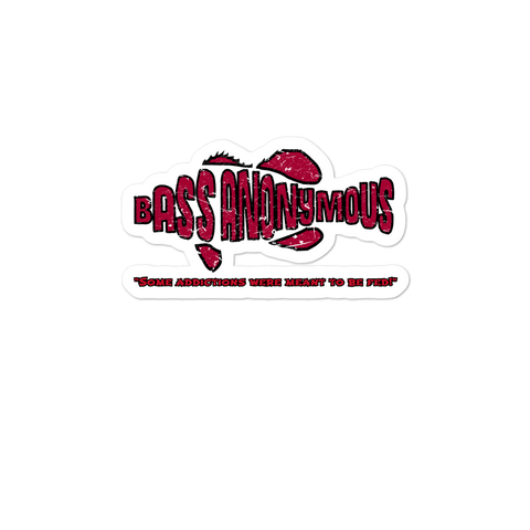 Bass Anonymous Black/Red Fill Swim Logo  W/ Slogan Sticker