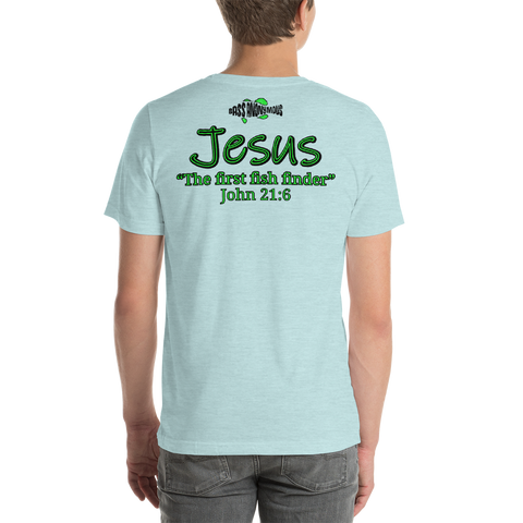 Bass Anonymous Jesus "The first fish finder" Black w green logo